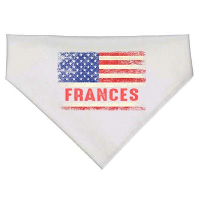 Frances Name American Flag Gift Frances First Name Funny Gift USA-Made Doggie Bandana