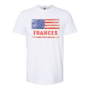 Frances Name American Flag Gift Frances First Name Funny Gift Softstyle CVC T-Shirt