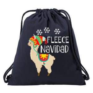 Fleece Navidad Alpaca Cute Christmas Alpacas Drawstring Bag