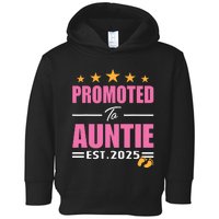 Funny New Aunt 2025 Cute Promoted To Auntie Est 2025 Toddler Hoodie