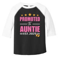 Funny New Aunt 2025 Cute Promoted To Auntie Est 2025 Toddler Fine Jersey T-Shirt