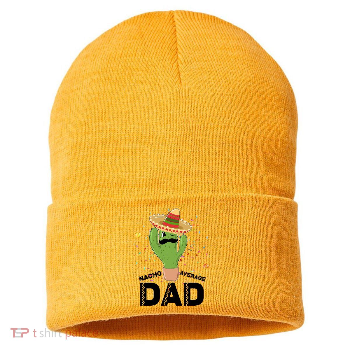 Funny Nacho Average Dad Sustainable Knit Beanie