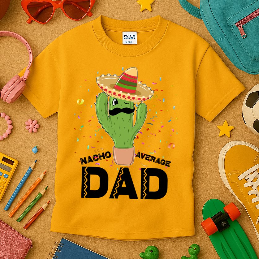 Funny Nacho Average Dad Kids T-Shirt