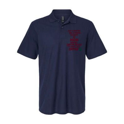 Funny Not A Creature Was Stirring Except For MomMother Softstyle Adult Sport Polo