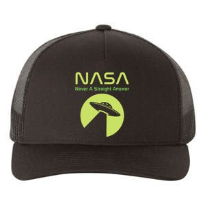 Funny NASA Alien UFO Conspiracy Never A Straight Answer Yupoong Adult 5-Panel Trucker Hat