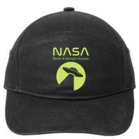 Funny NASA Alien UFO Conspiracy Never A Straight Answer 7-Panel Snapback Hat