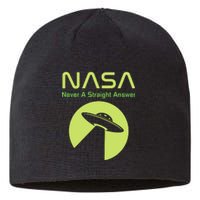 Funny NASA Alien UFO Conspiracy Never A Straight Answer Sustainable Beanie