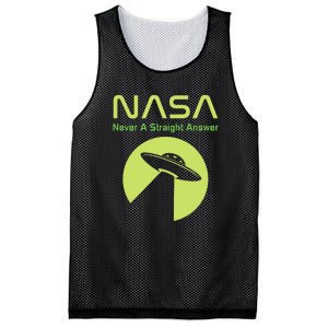 Funny NASA Alien UFO Conspiracy Never A Straight Answer Mesh Reversible Basketball Jersey Tank