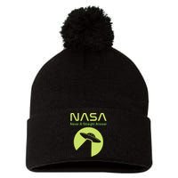 Funny NASA Alien UFO Conspiracy Never A Straight Answer Pom Pom 12in Knit Beanie