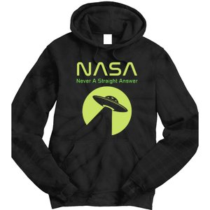 Funny NASA Alien UFO Conspiracy Never A Straight Answer Tie Dye Hoodie