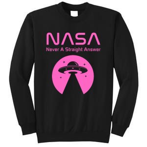 Funny NASA Alien UFO Conspiracy Never A Straight Answer Sweatshirt