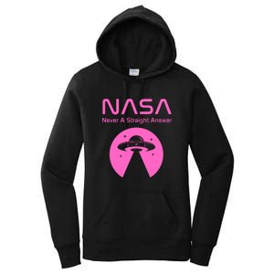 Funny NASA Alien UFO Conspiracy Never A Straight Answer Women's Pullover Hoodie