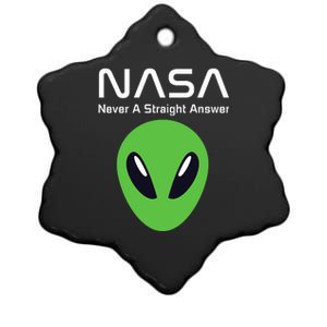 Funny NASA Alien UFO Conspiracy Never A Straight Answer Ceramic Star Ornament