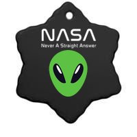 Funny NASA Alien UFO Conspiracy Never A Straight Answer Ceramic Star Ornament