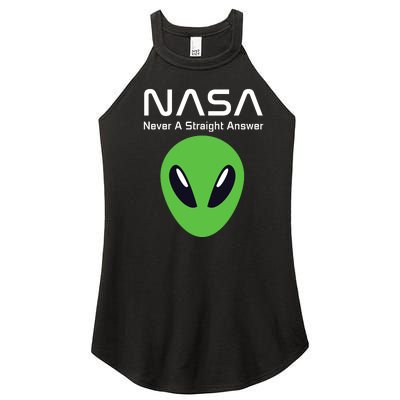 Funny NASA Alien UFO Conspiracy Never A Straight Answer Women’s Perfect Tri Rocker Tank