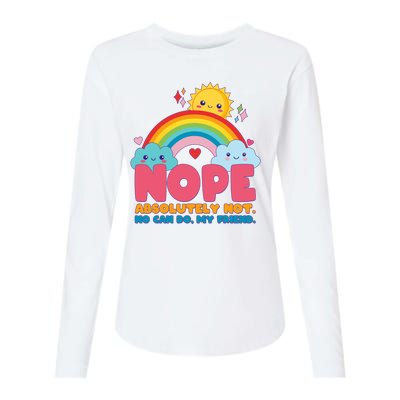 Funny Nope Absolutely Not No Can Do My Friend Womens Cotton Relaxed Long Sleeve T-Shirt