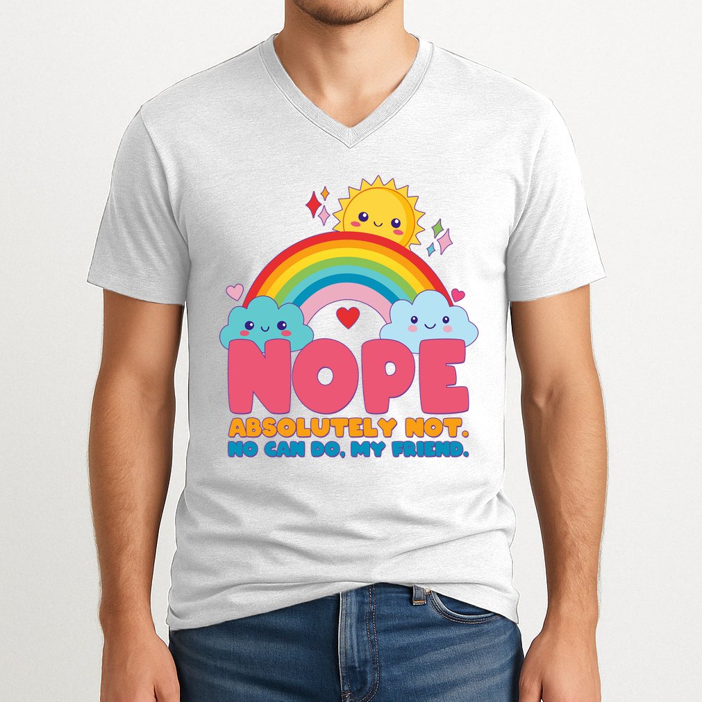 Funny Nope Absolutely Not No Can Do My Friend V-Neck T-Shirt