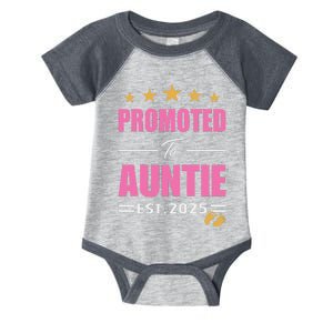 Funny New Aunt 2025 Cute Promoted To Auntie Est. 2025 Infant Baby Jersey Bodysuit