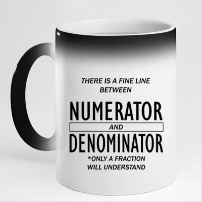 Funny Numerator And Denominator Math Fraction 11oz Black Color Changing Mug