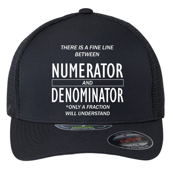 Funny Numerator And Denominator Math Fraction Flexfit Unipanel Trucker Cap