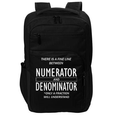 Funny Numerator And Denominator Math Fraction Impact Tech Backpack