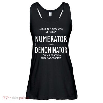 Funny Numerator And Denominator Math Fraction Ladies Essential Flowy Tank