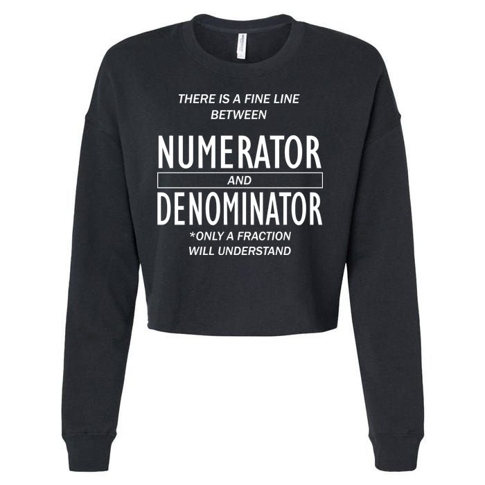 Funny Numerator And Denominator Math Fraction Cropped Pullover Crew