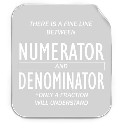 Funny Numerator And Denominator Math Fraction Permanent Decal Sticker