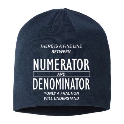 Funny Numerator And Denominator Math Fraction Sustainable Beanie