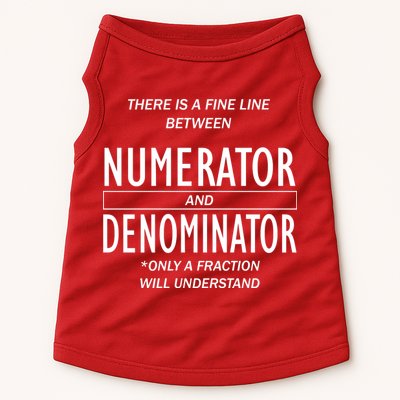 Funny Numerator And Denominator Math Fraction Doggie Tank