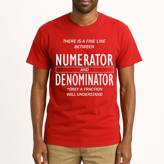 Funny Numerator And Denominator Math Fraction Tall T-Shirt