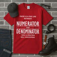 Funny Numerator And Denominator Math Fraction Tall T-Shirt