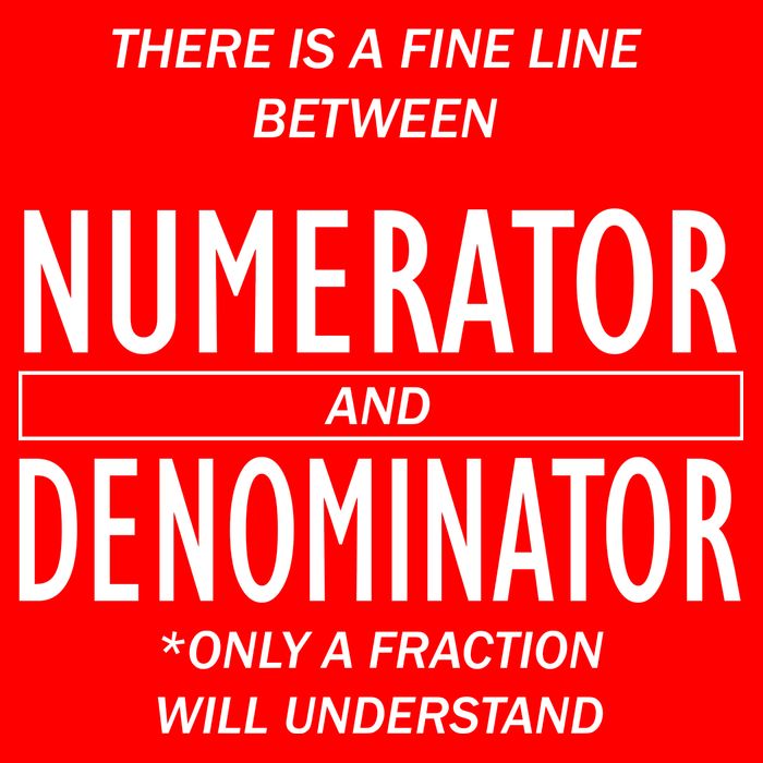 Funny Numerator And Denominator Math Fraction Tall T-Shirt