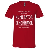 Funny Numerator And Denominator Math Fraction V-Neck T-Shirt