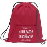 Funny Numerator And Denominator Math Fraction Sweatshirt Cinch Pack Bag