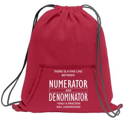 Funny Numerator And Denominator Math Fraction Sweatshirt Cinch Pack Bag