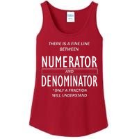 Funny Numerator And Denominator Math Fraction Ladies Essential Tank