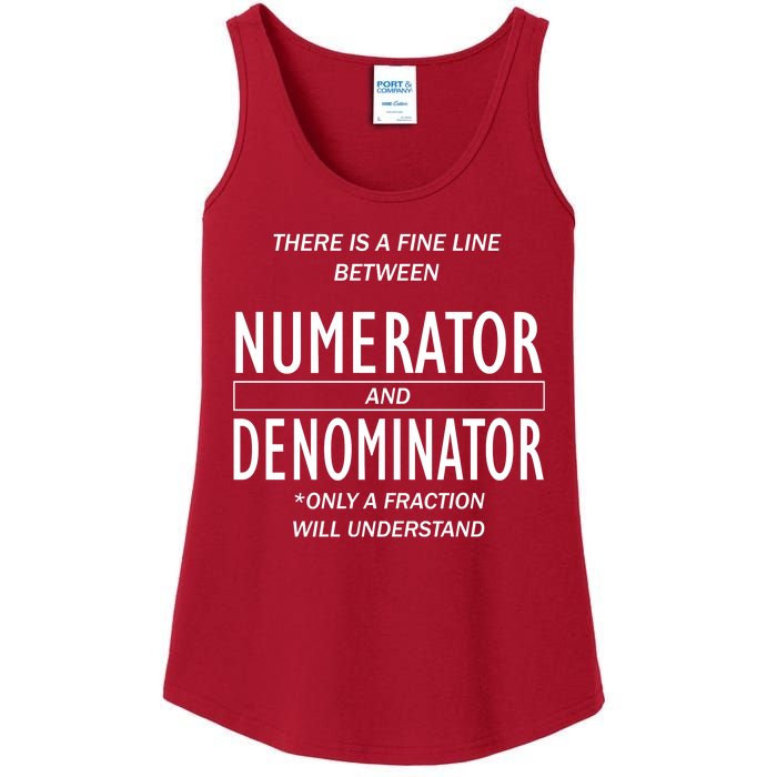 Funny Numerator And Denominator Math Fraction Ladies Essential Tank