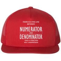 Funny Numerator And Denominator Math Fraction Flat Bill Trucker Hat