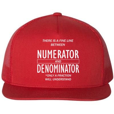 Funny Numerator And Denominator Math Fraction Flat Bill Trucker Hat