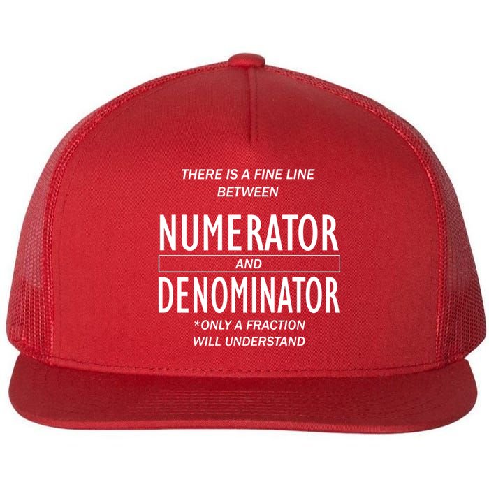 Funny Numerator And Denominator Math Fraction Flat Bill Trucker Hat