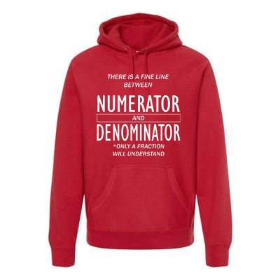 Funny Numerator And Denominator Math Fraction Premium Hoodie