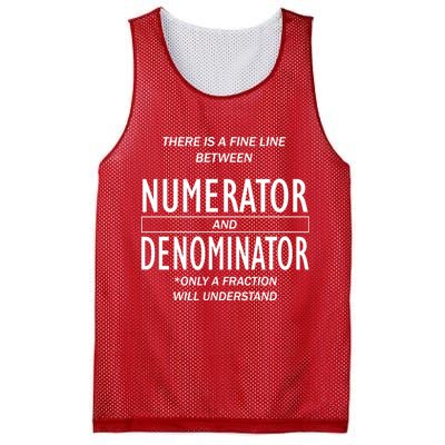 Funny Numerator And Denominator Math Fraction Mesh Reversible Basketball Jersey Tank