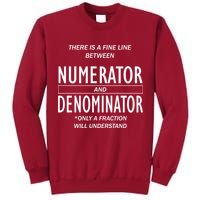 Funny Numerator And Denominator Math Fraction Tall Sweatshirt