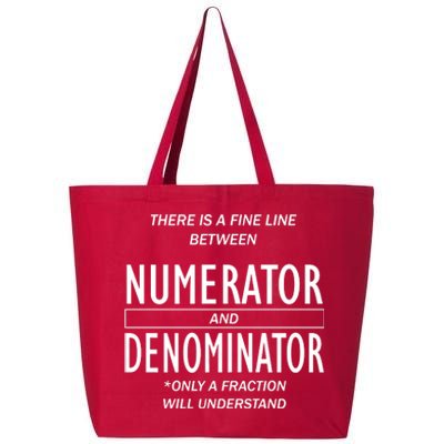 Funny Numerator And Denominator Math Fraction 25L Jumbo Tote