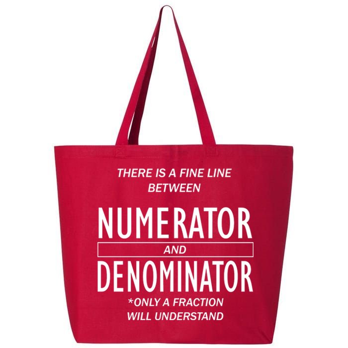 Funny Numerator And Denominator Math Fraction 25L Jumbo Tote