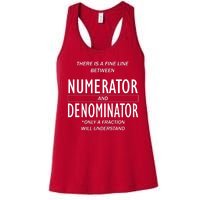 Funny Numerator And Denominator Math Fraction Women's Racerback Tank