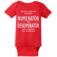 Funny Numerator And Denominator Math Fraction Baby Bodysuit