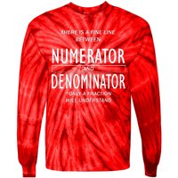 Funny Numerator And Denominator Math Fraction Tie-Dye Long Sleeve Shirt