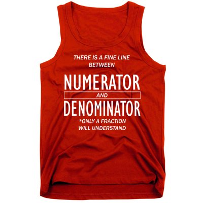 Funny Numerator And Denominator Math Fraction Tank Top